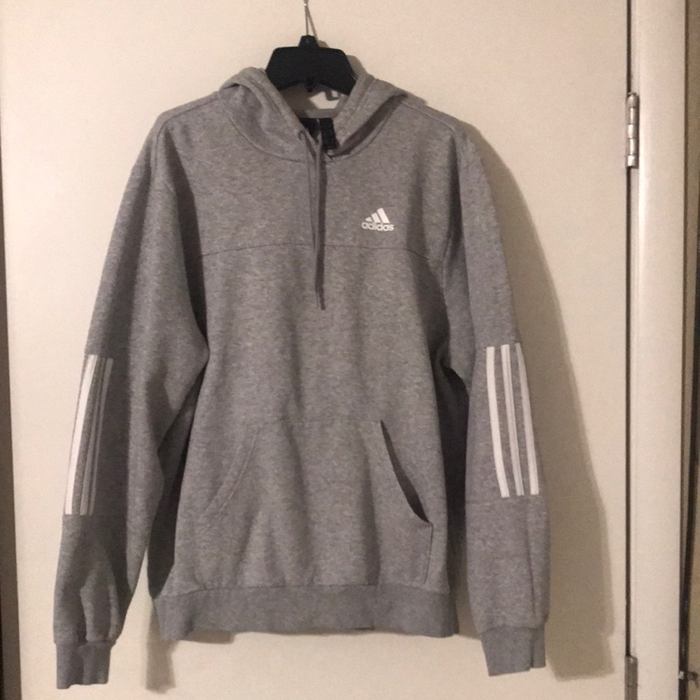 Adidas Grey hooded sweatshirt. Size Medium.